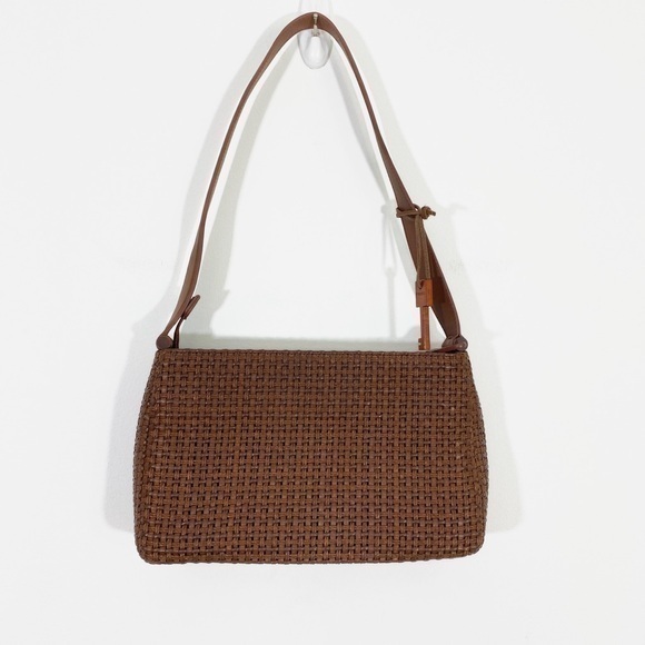 Fossil Handbags - Fossil Vintage Basketweave Leather Handbag Shoulder Purse Y2K‎ Small